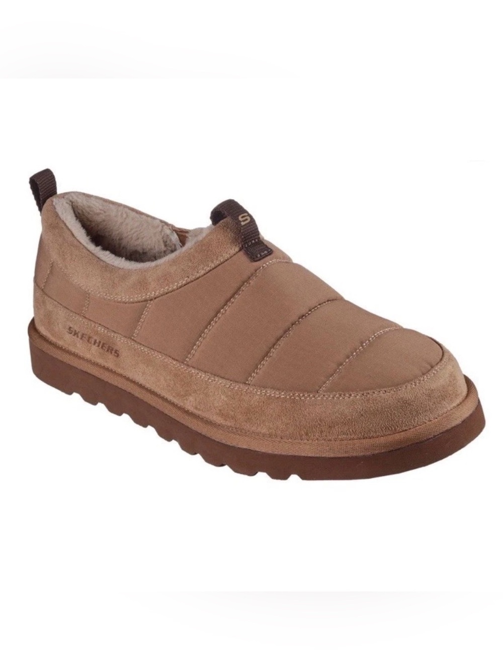 Skechers Men’s Slipper Indoor/Outdoor House Shoe Size 9 Wide Fit Tan Light NEW